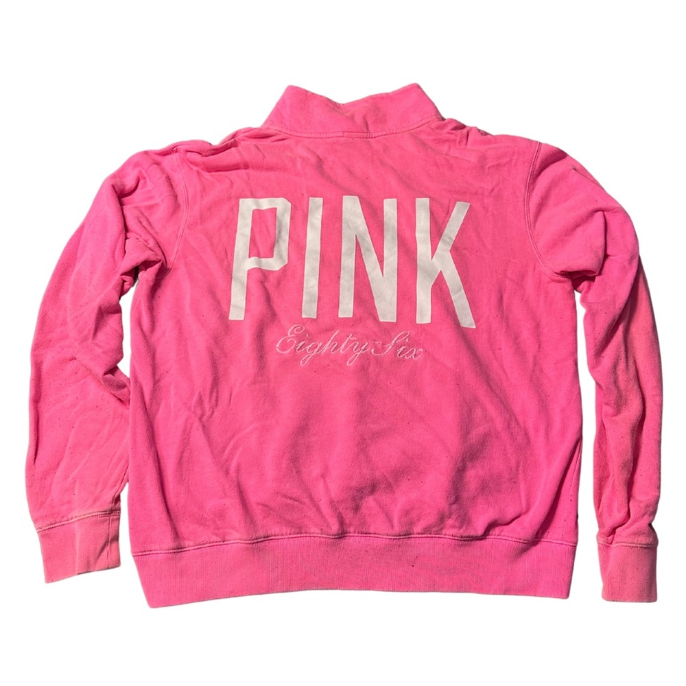 VS PINK | Hot Pink Half-Zip Sweatshirt | Y2K 2010s Retro